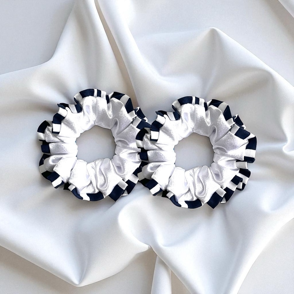 White and Black Scrunchies - Picture 2 of 7